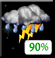 Tonight: A chance of showers and thunderstorms before 8pm, then showers and thunderstorms. Mostly cloudy, with a low around 50. West southwest wind 2 to 10 mph. Chance of precipitation is 90%. Tonight: Chance Showers And Thunderstorms then Showers And Thunderstorms